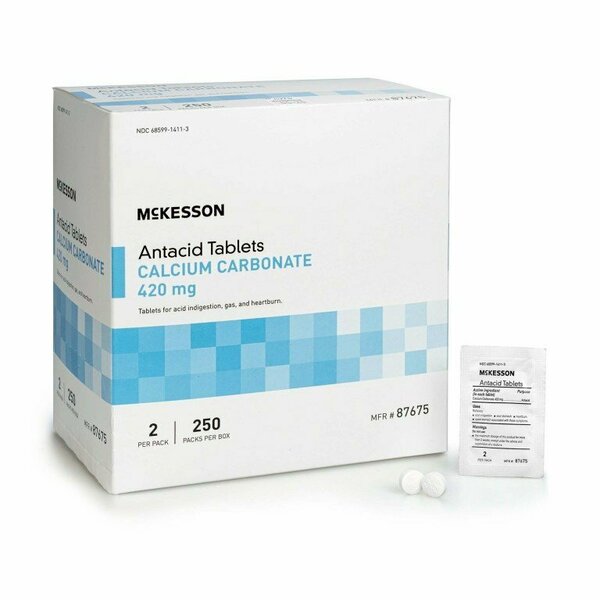 Mckesson Brand McKesson Calcium Carbonate Antacid, 250PK 87675
